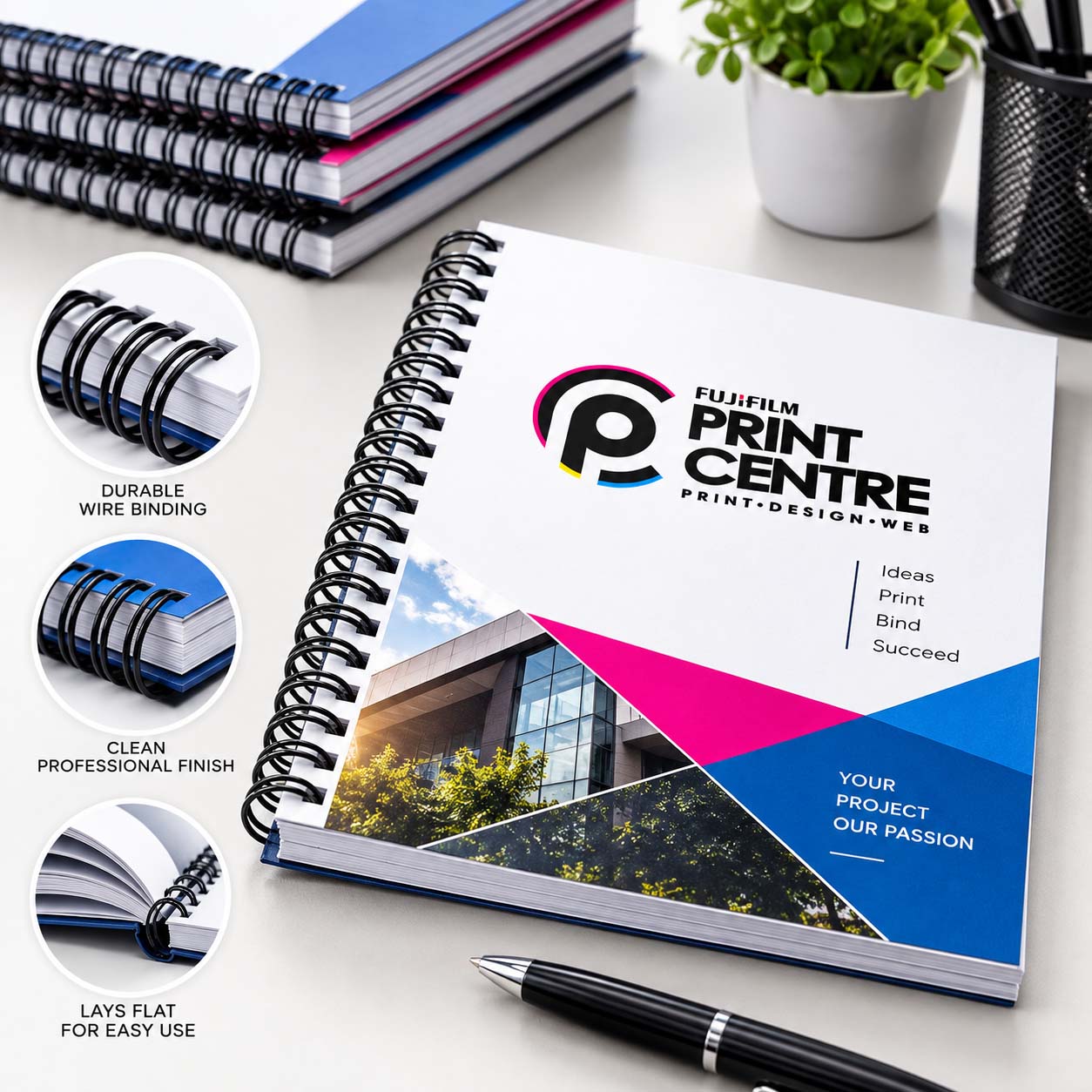Wire Binding printing by Fujifilm Print Centre - Binding